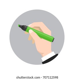 hand holds the marker