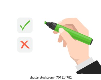 hand holds the marker