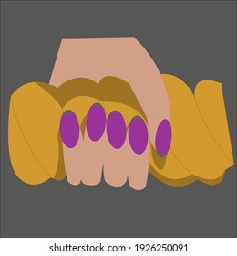 a hand holds an orange rope