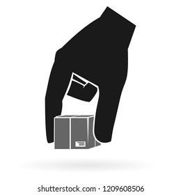 Hand holds parcel