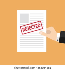 Hand holds rejected paper vector