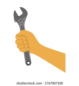  icono del vector de llave corredera de mano blanco aislado