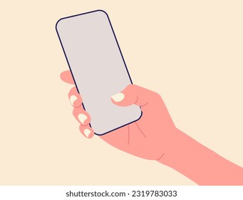 Hand hält Smartphone. Hand mit Smartphone