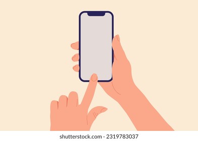 Mano sostiene smartphone. Mano con smartphone