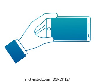 hand holds smartphone gadget technology