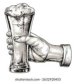 A hand holds a tall glass filled with beer topped with foam reflecting a relaxed atmosphere perfect for social gatherings or unwinding after a long day.