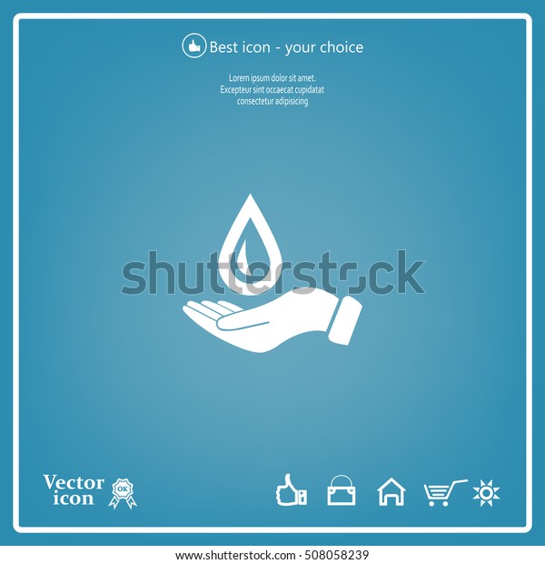 Hand Holds Water Drop Symbol Stock Vector Royalty Free 508058239