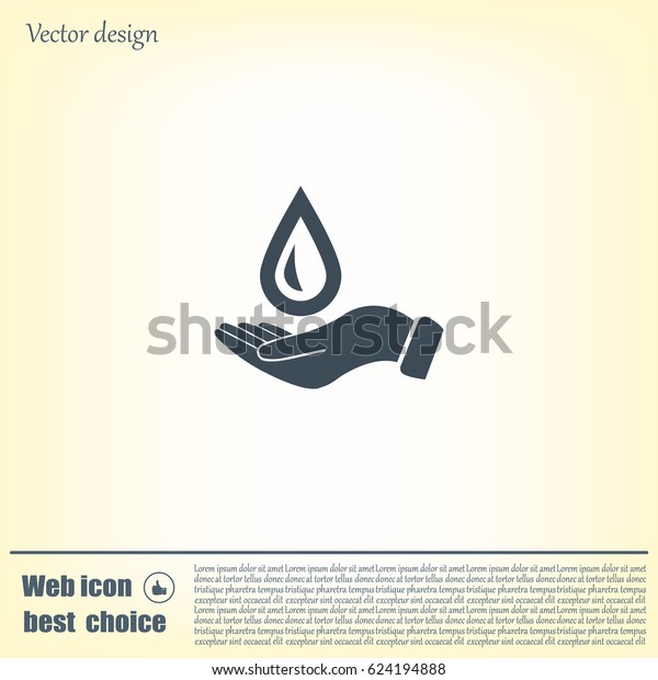 Hand Holds Water Drop Symbol Stock Vector Royalty Free 624194888