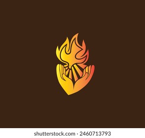 Hand with Holy Spirit Silhouette, art vector design