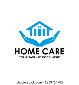 Hand to hand with Home Care logo Template