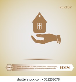 hand and home, icon
