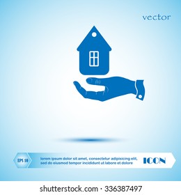 hand and home, icon