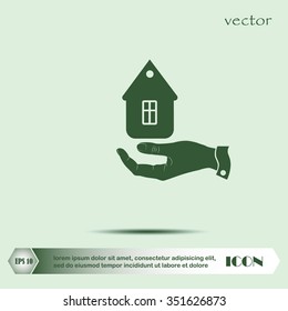 hand and home, icon