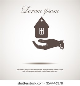 hand and home, icon