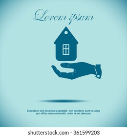 hand and home, icon