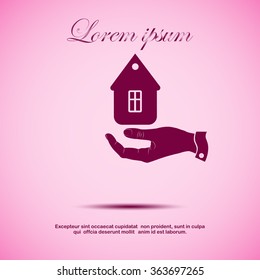 hand and home, icon