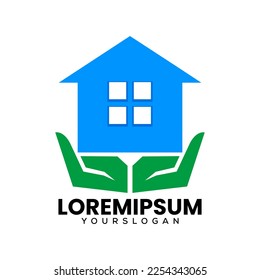 mano   y diseño del logotipo del hogar 