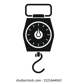 Hand hook scales icon. Simple illustration of hand hook scales vector icon for web design isolated on white background