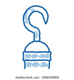 Hand Hook sketch icon vector. Hand drawn blue doodle line art Hand Hook isometric sign. isolated symbol illustration