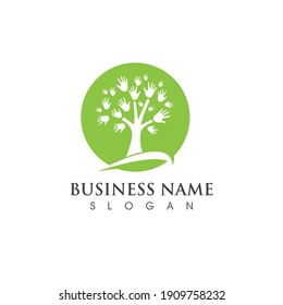 Hand hope  logo and symbol vector image