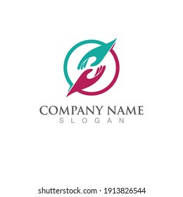 Hand hope  logo and symbol vector image
