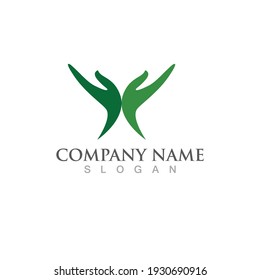 Hand hope logo and symbol vector