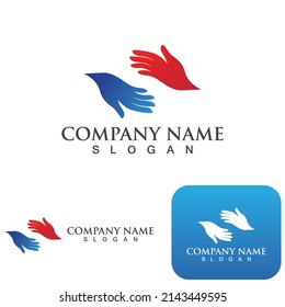 Hand hope logo and symbol vector template