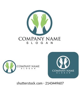 Hand hope logo and symbol vector template