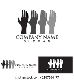 Hand hope logo and symbol vector template
