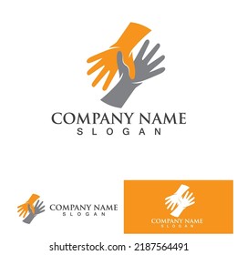 Hand hope logo and symbol vector template