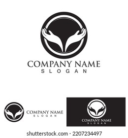Hand hope logo and symbol vector template