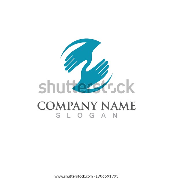 Hand Hope Logo Symbol Vector Image Stock Vector (Royalty Free) 1906591993