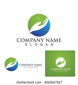 Hand hope logo vector set bundle