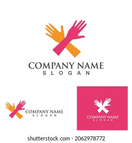 Hand hope logo vector set bundle