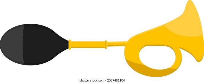 Cuerno de mano, ilustración, vector sobre fondo blanco.
