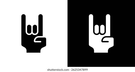 Hand Horns icon simple line vector. Symbol, logo.