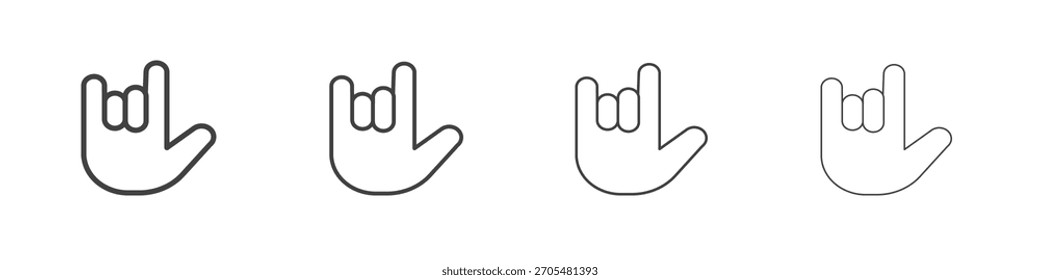Hand Horns icon vector collection, illustration logo template in trendy thin line editable strokes style.