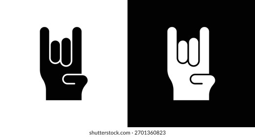 Ícone de chifres de mão. Ilustração vetorial. Design plano.