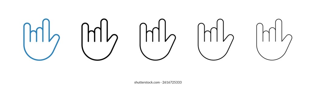 Hand Horns icons collection vectors for web ui