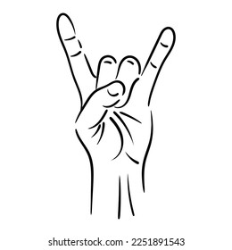 hand horns sign gesture, horn sign