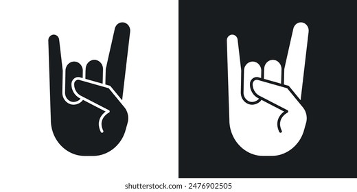 Hand Horns thin icon collection.