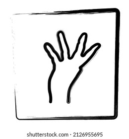 hand horror icon, vector illustration on white background.