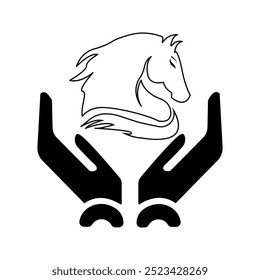 hand and horse vector icon for web vector illustration on white background