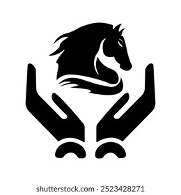 hand and horse vector icon for web vector illustration on white background