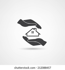 Hand and  house