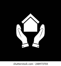  hand and house  icon