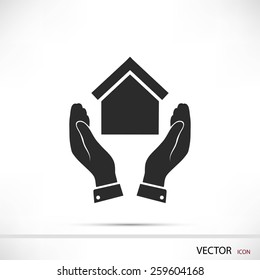  hand and house icon