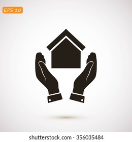 hand and house  icon