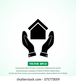  hand and house  icon