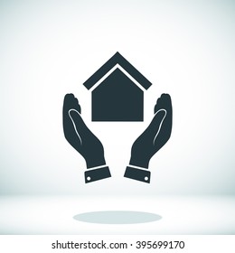  hand and house  icon